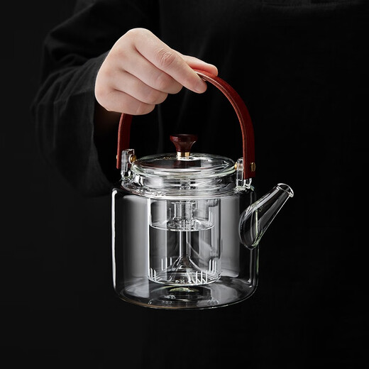 Mesni glass tea brewing pot, spray tea steaming pot, steaming and boiling one-piece teapot, kung fu tea set, steaming and boiling one-piece pot