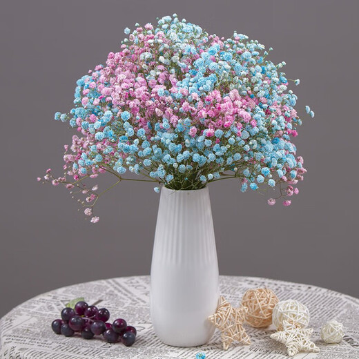 AIMAN flowers, real flowers, dried flowers, natural baby's breath bouquet, home living room store, holiday decorations, gifts, birthdays, purple baby's breath (without vase), dry branches