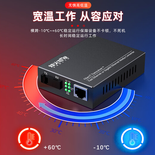 烽火威视光纤收发器 百兆千兆1光1电单模单芯 网络光端机 光口转电口 光电转换器网络延长器 百兆1光1电丨多模双纤【2KM】1台