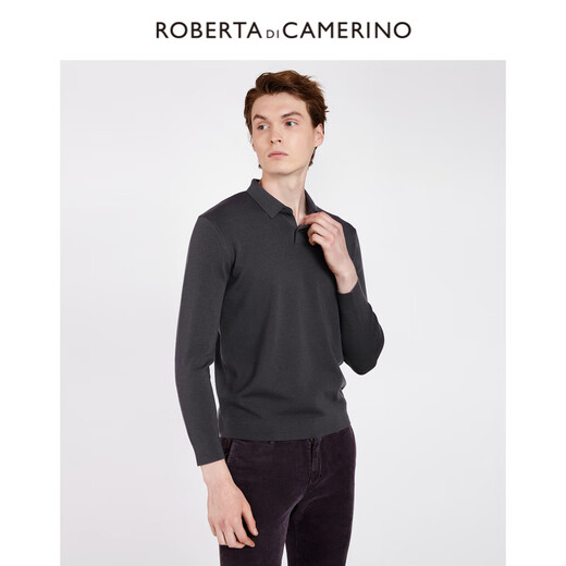 Nobeda Roberta autumn new sheep sweater long-sleeved polo shirt style sweater pullover casual sweater men's blue gray 56
