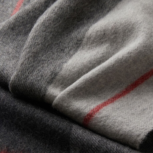 Pierre Cardin 100% pure cashmere scarf men's fashion plaid scarf Christmas gift box dark gray