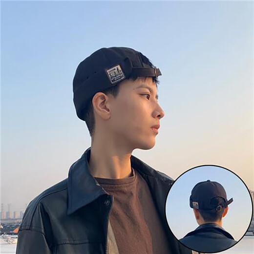 Dofinison hat baseball hat men hat hip hop hat brimmed hat melon leather hat landlord hat men hat black label melon leather hat [black]
