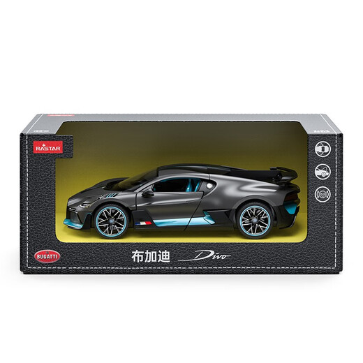 Squirrel Crossing the River 1 24 Bugatti Divo Alloy Sports Car Static Model Door Opening Steering Linked Sliding Authorized Car Model Gray
