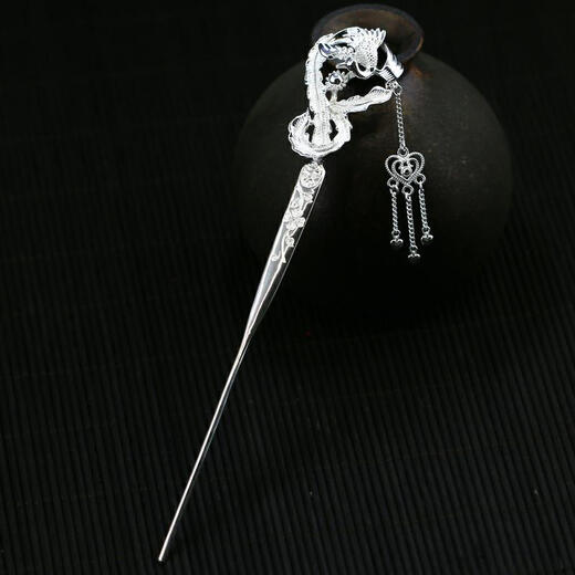 Qiansheng Yuan Phoenix Silver Hairpin S925 Silver Ancient Style Step Shake Tassel Handmade Hairpin Hair Accessory Women's Day Goddess Gift