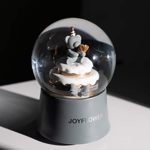 JoyFlower birthday cake crystal ball ornaments March 8th Women's Day birthday gift confession for girls friends and wives practical birthday cake crystal ball music box style