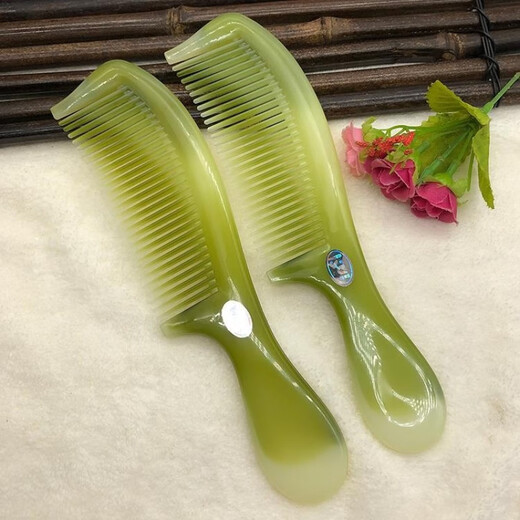 温诗欧耐用折不断梳子女大号家用梳牛筋熟胶塑料女梳加厚防摔头梳 宽齿绿梳3878(2把