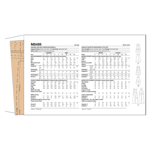 McCall's Kids and Girls Pinafore and Overalls Seam Pattern