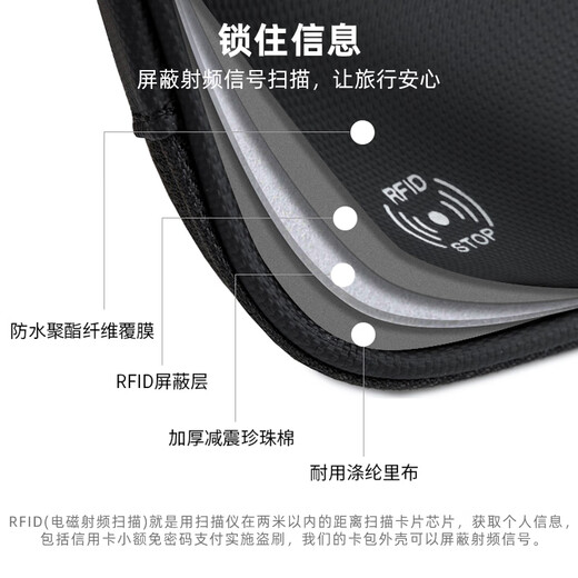 fancyfreeRFID防盗刷护照包旅行便携证件票据零钱保护套收纳包出国旅游用品 小号白色