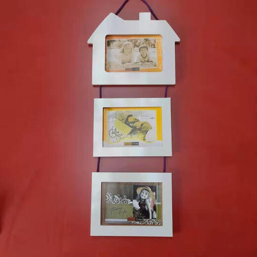 Haojinju Fotorahmen Platzierungstisch, Drei-in-Eins-Fotorahmen Combo-Rahmen moderne Wandhänge Bildrahmen Einfache Plattform Foto Wand Holz Bild, Drei-in-One-Eichenfarbe Horizontaler Stil 04 Drei sieben Zoll Fotos 12173