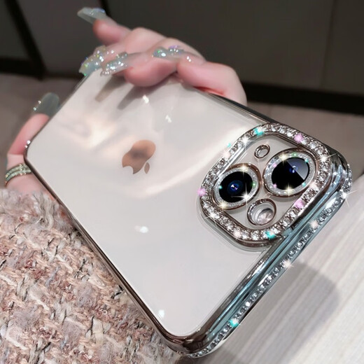 Captain Hook suitable for iPhone 13 mobile phone case with built-in lens film iphone13 promax protective cover lens all-inclusive transparent ultra-thin silicone anti-fall high-end female model light luxury Apple 13 [rose gold-with lens film] with tempered film