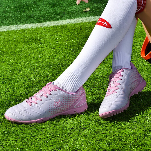 Yibulun (YIBULUN) women's pink football shoes children's nailed sneakers women's TF primary and secondary school football training shoes sports shoes women's nailed shoes 0999 white crushed 38