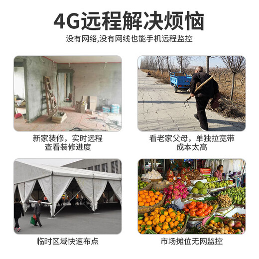 威视达康入户门家门口楼道不插电充电摄像头电池免电源监控器无线无需连wifi网络家用室外4g流量卡无网无电 【充电4G版】插流量卡+无需网络打孔 128G内存卡