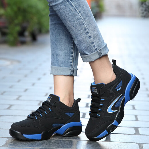 Hanchen große Männerschuhe im Herbst und Winter Leder wasserdichte Teenager Fette Füße Breite Fette Sportschuhe Mittelschüler erweiterten extra große Freizeitschuhe und samt warm warm warmer Nordosten großer Baumwollschuhe 692 Schwarze und blaue Baumwollschuhe 41