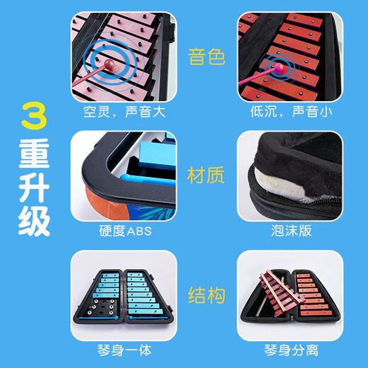 杉贝小钟琴儿童16音铝板琴马林巴琴幼儿园双排早教启蒙打击乐器 动物王国