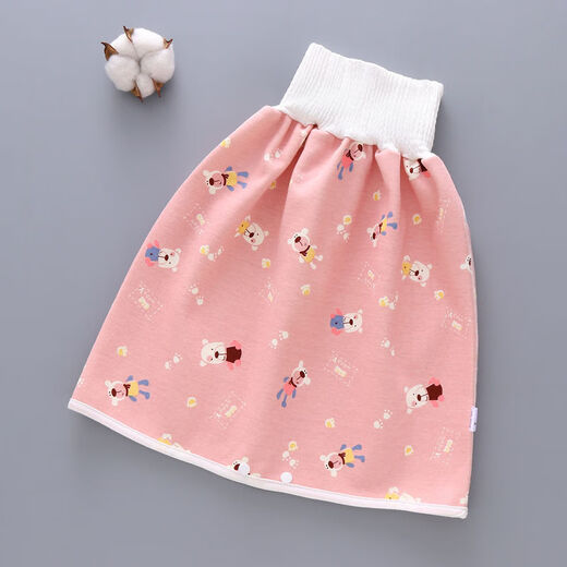 Baogaier baby urinary skirt waterproof leakage-proof diapers training pants baby children's night urine artifact cotton can wash diapers pockets High waist diaper skirt [Green whale] 1 pack m (0-4 years old)