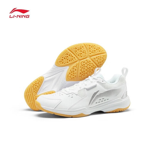 Li Ning (LI-NING) Badminton Shoes New Men's and Women's Almighty King Thunder Cushioning Anti-Slip Wear-Resistant Fashion Training Sports Shoes Wide Last Almighty King V TT001-5 White 46 (295mm)