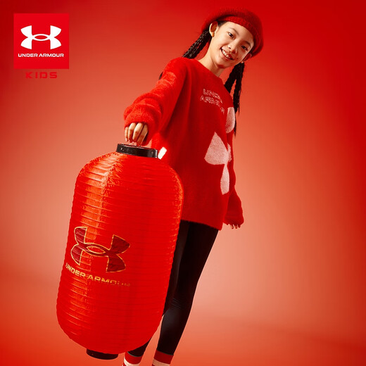 Under Armor New Year Series Round Neck Sweater Children's Sweater Soft Autumn and Winter Versatile Big Children's Top 244303574