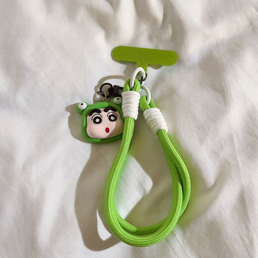 美克杰艺术大牙齿玫红鳄鱼手机挂绳个性ccd钥匙挂件挂链手机壳通用女款 超人小新+653标+天蓝夹片