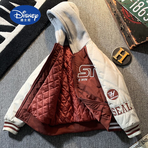 Disney (Disney) Boys' Jackets Spring and Autumn Baseball Uniforms Cotton Quilted Cotton Clothes Autumn and Winter Cotton Clothes Children's Spring Clothing 2025 New Style Blue (Padding) 140cm