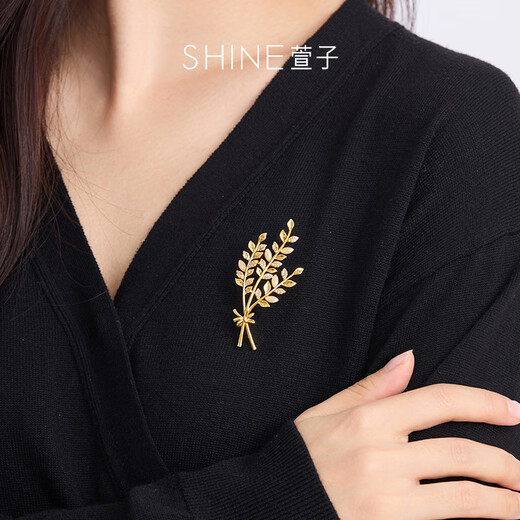 Xuanzi (SHINE) Laurel Goddess Series Golden Wheat Ear Brooch Women's Brooch Light Luxury Birthday Gift