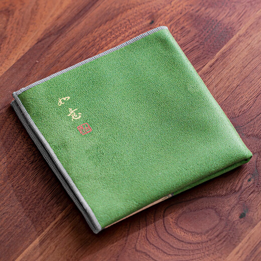 Zheming thickened tea towel cloth absorbent Zen style Chinese tea table special towel rag Chinese style pot towel mat high-end tea cloth painted Ruyi tea towel emerald green