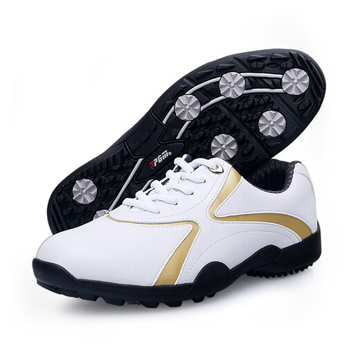 PGM Golfschuhe Herren klassische Turnschuhe lässige Anti-Rutsch-Schuhe Gold XZ016 42