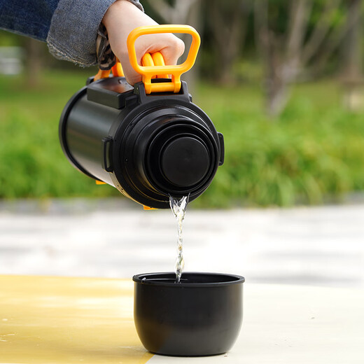 Sperrenverriegelung (Sperre/Sperre) große Kapazität, drei Tassen tragbarer Griff, abnehmbares Lanyard, breiter Mund-Pot-Isolierung Pot LHC1478BLK- 2L