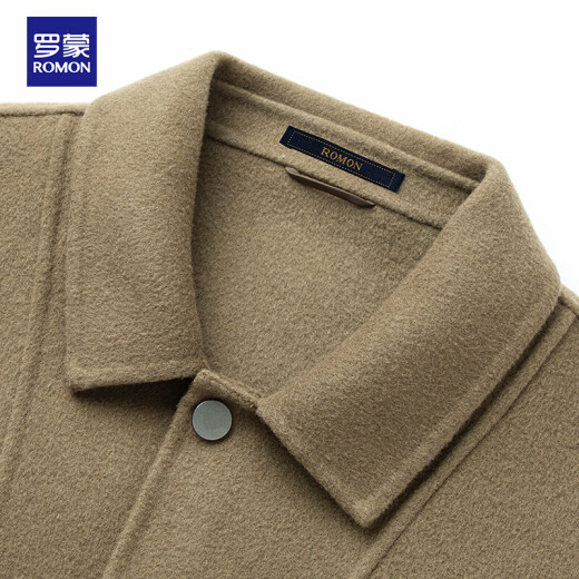 Romon [lana] Caqueta de lana de doble cara de lana para la chaqueta de la chaqueta de otoño y la solapa informal de invierno para hombres