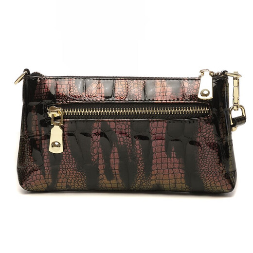 Sephren modische und elegante echte Leder -Umhängetasche Handy -Tasche für Frauen vielseitig 2024 Neues leuchtendes Leder Clutch Freizeit Handtasche Stein rot