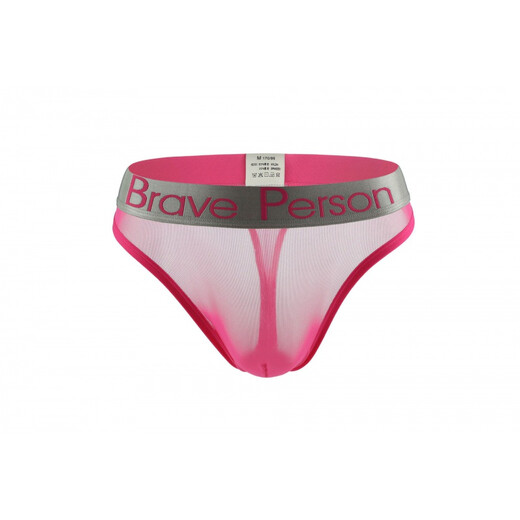 ROSELEX confidential delivery men's sexy underwear sexy fully transparent mesh thong gay gay U convex light blue L