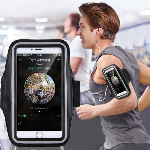 Daiwei Mobile Phone Arm Bag Sports Running Men's and Women's Wrist Arm Bag Soft Cover Equipment Arm Cover Universal Black Apple X/XS/XR/11/12/mini/pro