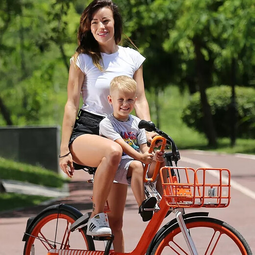 
UrRider is suitable for large-scale P8D8 small cloth folding bicycle child seat front portable baby public bicycle seat Vitality orange [including seat belt + storage bag]