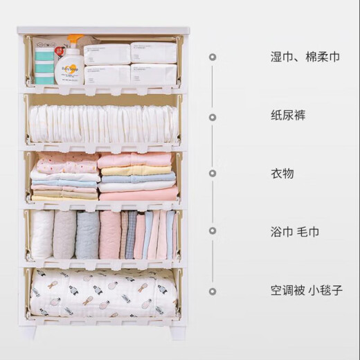 Alice storage cabinet drawer-type simple wardrobe chest of drawers storage cabinet toy storage KITTY cute 5-layer storage cabinet