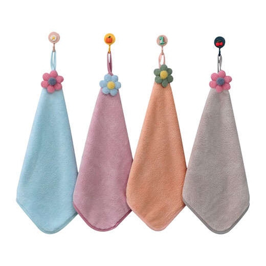 Miaoran rags 29*36.5cm 3 thick absorbent quick-drying hanging hand towels cute cartoon kitchen and bathroom hand towels