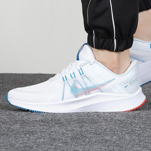 Nike (NIKE) men's shoes 2025 new summer sports shoes REVOLUTION 8 cushioning shoes barefoot casual shoes DA1105-101 white multicolor blue bright dark red 40.5