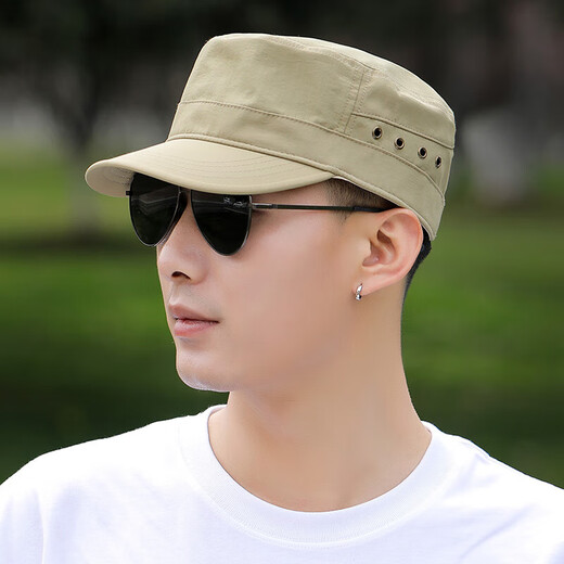 Hua Jiuqing Männer flacher Top Hut Full Seal Hut Herren Sommer Outdoor Hut dünne Sonnenhut Frühling und Herbst Baseball Cap Schnell trockener Sonnenschutz Dunkelgrau verstellbar [54-60 cm]