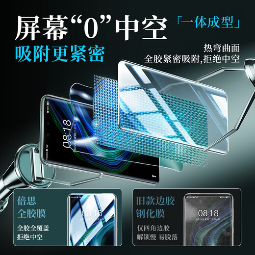 Baseus suitable for Huawei Mate60Pro tempered film full glue mate60pro mobile phone film full coverage high-definition anti-fall wear-resistant anti-fingerprint front film curved hot bending pro + universal