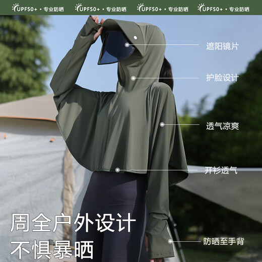 Tingyi sun protection clothing for women, ice silk sun protection clothing, short anti-UV summer fishing clothing, light shawl, custom LOGO printing, large brim style - classic gray, one size fits all, 80-140 Jin Jin equals 0.5 kg