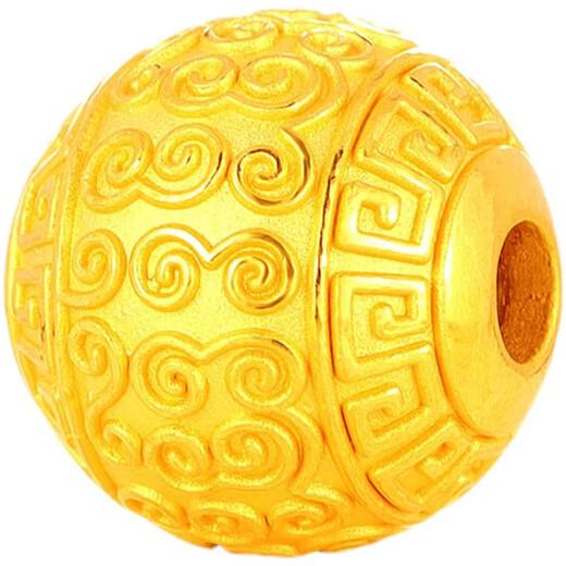 OIDSG18k gold transfer beads gold 999 gold Xiangyun beads handmade DIY accessories men and women separated beads 8mm only beads Lao Fengxiang same style