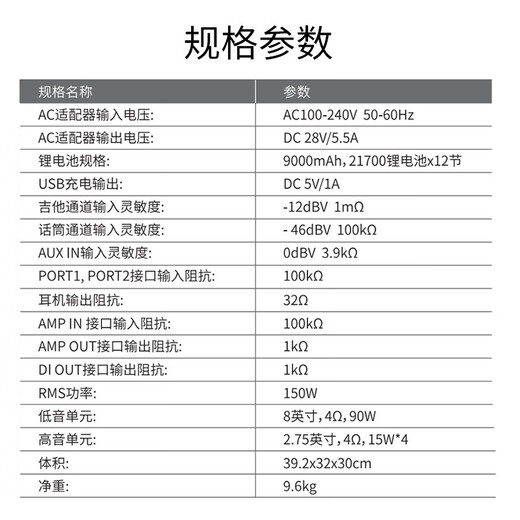 JOYO musical instrument speaker guitar piano electric blowpipe audio folk rechargeable bluetooth drum machine live broadcast internal recording outdoor playing and singing audio new BSK-150 red + with DM-2 wireless microphone