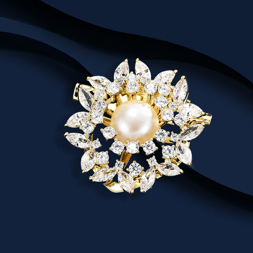 Marco Bizzarri brand brooch, light luxury flower brooch, high-end women's exquisite suit corsage, anti-exposure pin, women's luxury accessories, gift to teacher on Teacher's Day, gift to mother on Mother's Day