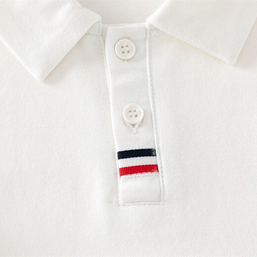 Auro Mesa boys summer short-sleeved suit polo shirt T-shirt casual shorts fashion children sports two-piece set white 90