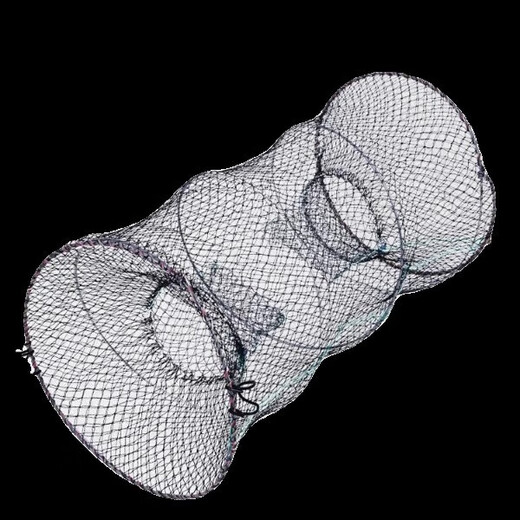 Fishing flower basket automatic folding fish net fishing net fishing cage spring black fish cage crucian carp cage turtle cage turtle cage fishing net with knot 25*50cm+gift+5 packs of bait