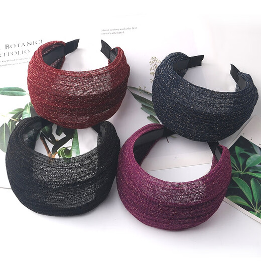 Dai Shilin DSL short hair headband to keep hair in transitional period artifact to keep long hair and keep hair in awkward period for women to cover white hair headgear to cover hairband black crystal gauze headband