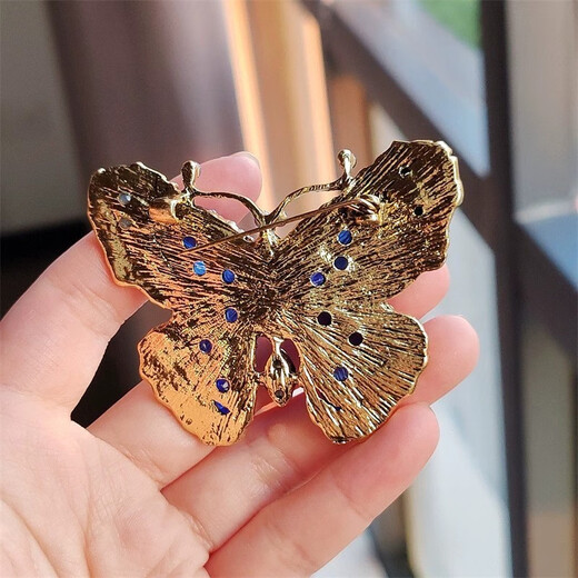 QUAMER Heavy Industry Crystal Big Butterfly Brooch Fashion Animal Insect Women's Brooch Second-hand High XZ0495-1