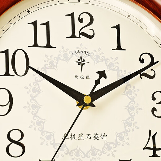 Polaris Solid Wood Table Clock Living Room Retro Table Clock Home Clock New Chinese Large Font Quartz Clock for the Elderly T801 New (Height 22.5cm Width 21.5cm)