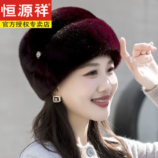 Hengyuanxiang Imitation Kaninchen Haarthut für Frauen im Winter 2024 Mutter Mode Modable Top Hut mittleren Alters und ältere Oma warm warmer kaltes kaltes Hut Khaki Farbe [Nachahmung Haken Haare * kein Haarausfall] Anti-Wind-Kalthut Durchschnittsgröße [empfohlen für über 40 Jahre alt]