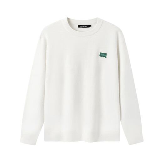 gxg.jeans men's clothing 2024 winter new white pullover sweater round neck sweater men's white 165/S
