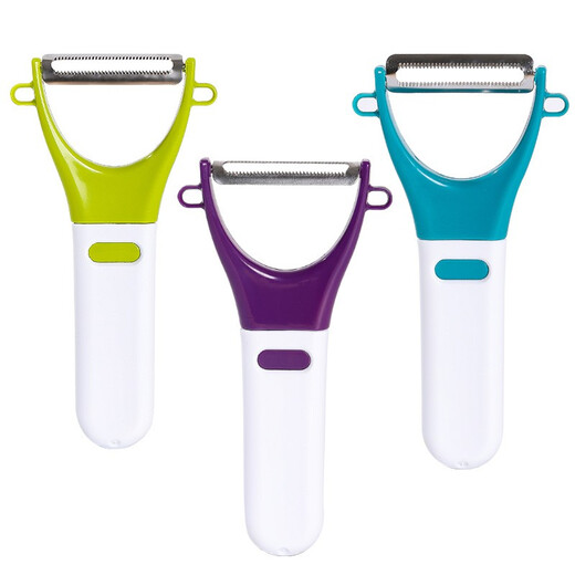 茶花（CHAHUA） 削果皮刀刨刮剥苹果刨刀土豆去皮厨房家用水果多功能削皮器 炫彩款【有锯齿】绿色