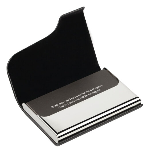 EHRENMANN business card holder men's and women's genuine leather business card box card box card bag large capacity custom high-end gift black